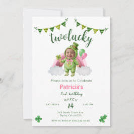 Invitación Cumpleaños de dos afortunados con foto