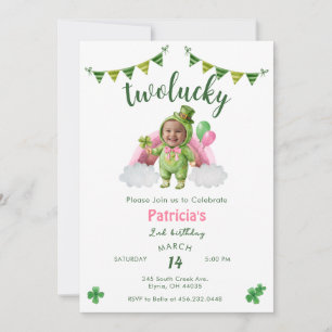 Invitación Cumpleaños de dos afortunados con foto