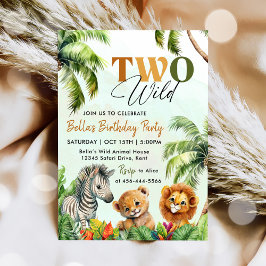 Invitación Cumpleaños de dos animales salvajes de Safari de l