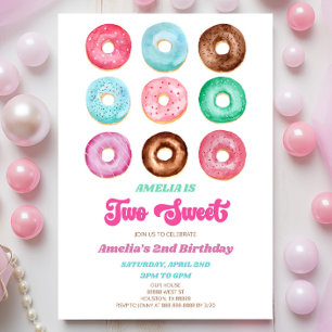 Invitación Cumpleaños de Dos Dulces Donas con Sprinkles 2do