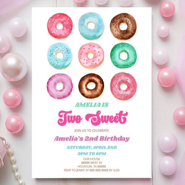 Invitación Cumpleaños de Dos Dulces Donas con Sprinkles 2do (Subido por el creador)