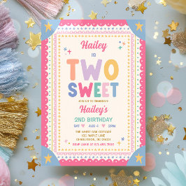 Invitación Cumpleaños de dos dulces niñas caprichosas