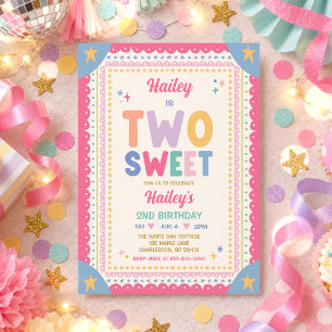 Invitación Cumpleaños de dos dulces niñas caprichosas
