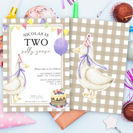 Invitación Cumpleaños de dos gansos tontos sin género