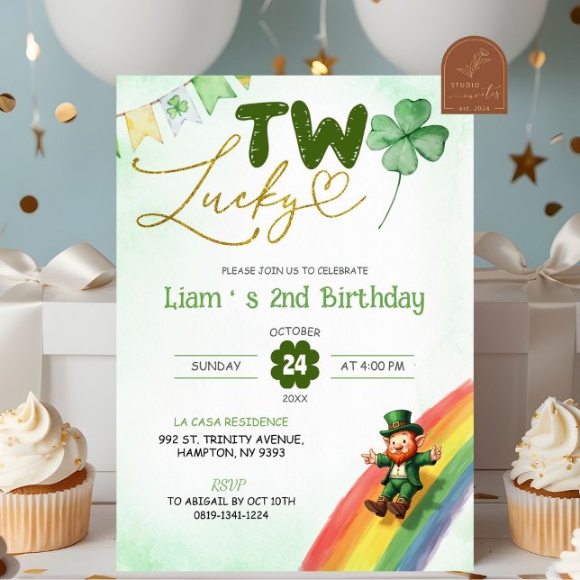 Invitación Cumpleaños de Dos Lucky St Patricks (Subido por el creador)