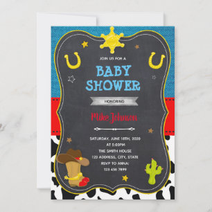 Invitación Cumpleaños de ducha de vaquero