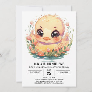 Invitación Cumpleaños de Duck Boho