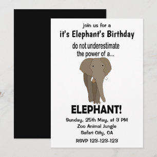 Invitación Cumpleaños de elefante divertido lindo