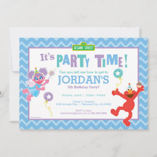 Invitación Cumpleaños de Elmo y Abby
