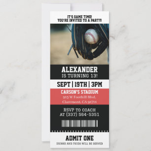 Invitación Cumpleaños de Entradas de Béisbol