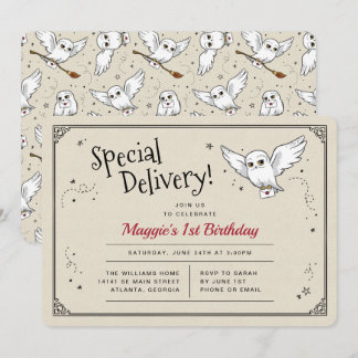 Invitación Cumpleaños de entrega especial de Hedwig de Harry