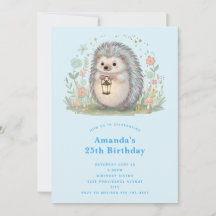 Cumpleaños de erizo lindo con linterna