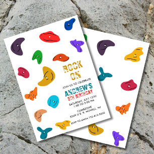 Invitación Cumpleaños de Escalada en Pared de Roca