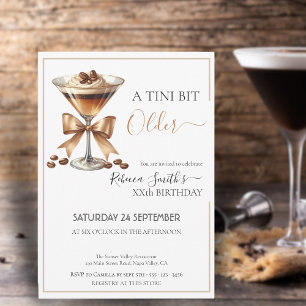 Invitación Cumpleaños de Espresso martini 'A tini bit Older'