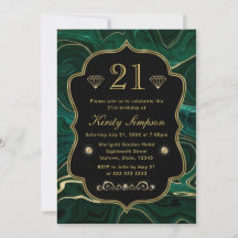Cumpleaños de Estratos de Malaquita Verde Oscuro y