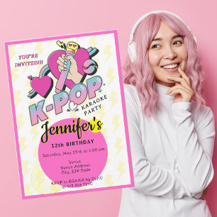 Invitación Cumpleaños de estrella de la música coreana K-Pop 