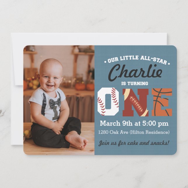 Invitación Cumpleaños de Estrella por Primera Vez (Anverso)