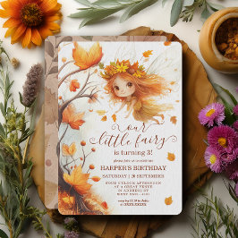 Invitación Cumpleaños de Fairy Woodland en otoño