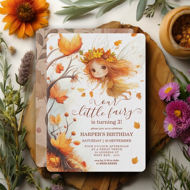 Invitación Cumpleaños de Fairy Woodland en otoño (Subido por el creador)