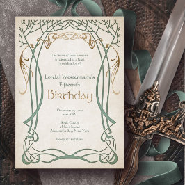 Invitación Cumpleaños de Fantasía Medieval de Cualquier Edad