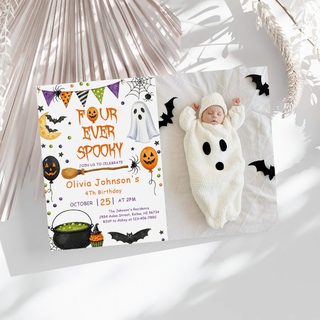 Invitación Cumpleaños de Fantasma de Halloween Espeluznante p (Subido por el creador)