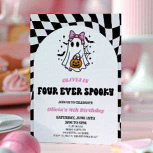 Invitación Cumpleaños de Fantasma de lazo espeluznante para s