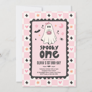 Invitación Cumpleaños de Fantasma de Niña de Halloween Spooky