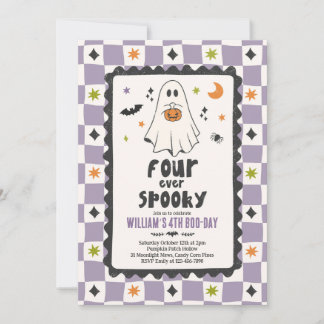 Invitación Cumpleaños de Fantasma de Niño de Halloween Espelu