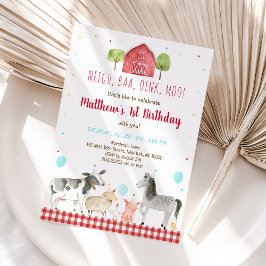 Invitación Cumpleaños de Farm Animal Boy