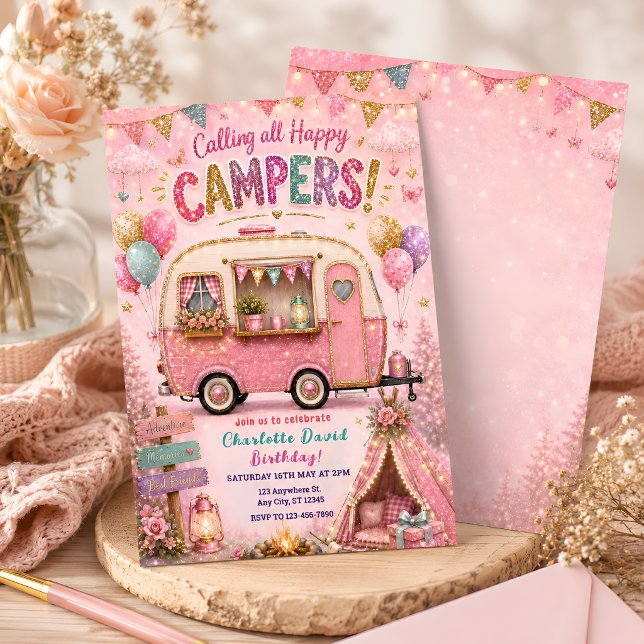 Invitación Cumpleaños de Feliz Campista Rosa (Subido por el creador)