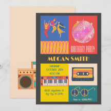 cumpleaños de fiesta de música Retro Disco