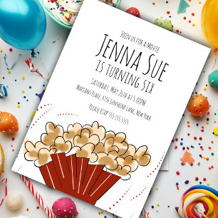 Invitación Cumpleaños de fiesta de película al aire libre con