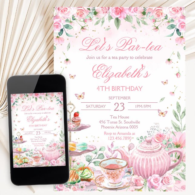 Invitación Cumpleaños de Fiesta de Té (Subido por el creador)