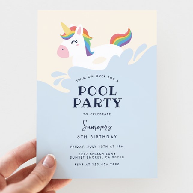 Invitación Cumpleaños de fiesta moderna de piscina de verano  (Subido por el creador)