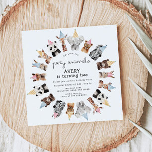 Invitación Cumpleaños de fiestas Animales