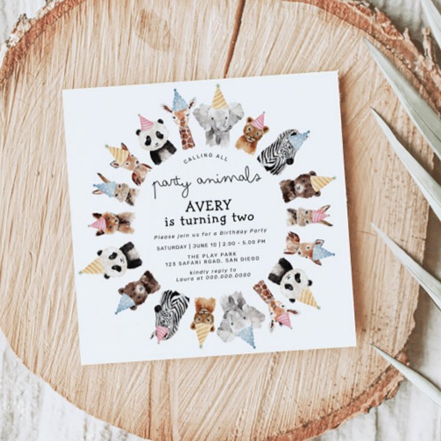 Invitación Cumpleaños de fiestas Animales (Subido por el creador)