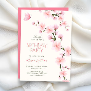 Invitación Cumpleaños de flor de cerezo
