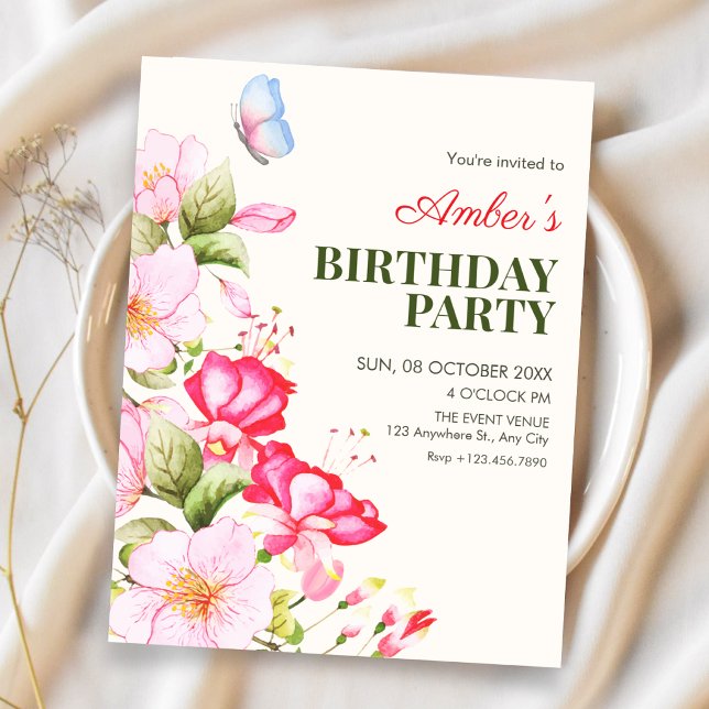 Invitación Cumpleaños de flor en flor  (Subido por el creador)