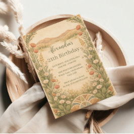 Invitación Cumpleaños de flor silvestre del desierto boho