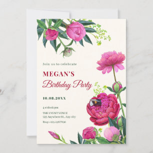 Invitación cumpleaños de floración floral