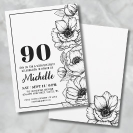 Invitación Cumpleaños de Floral 90
