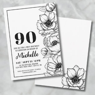 Invitación Cumpleaños de Floral 90