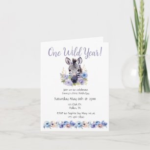 Invitación Cumpleaños de Floral Zebra