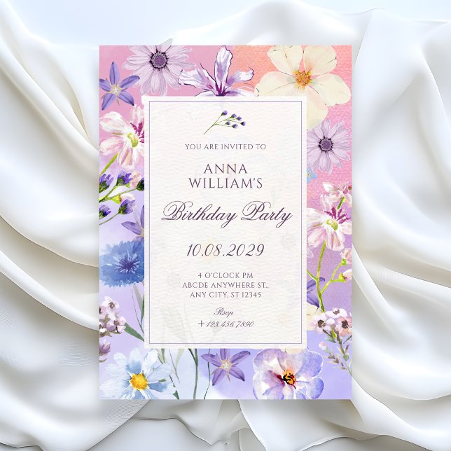 Invitación Cumpleaños de flores (Subido por el creador)