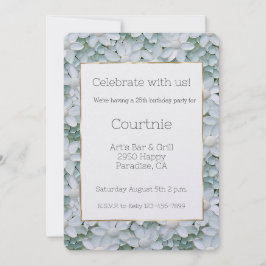 Invitación Cumpleaños de Flores de Lotus Blancas