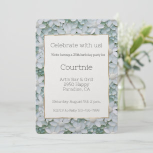 Invitación Cumpleaños de Flores de Lotus Blancas