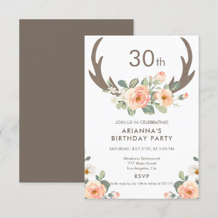 Invitación Cumpleaños de Flores y Antillas de Cerveza