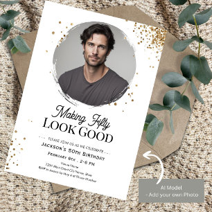 Invitación Cumpleaños de Foto de Hacer que 50 se Vea Bien