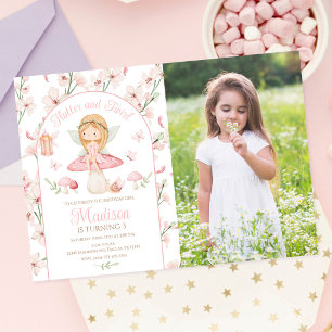 Invitación Cumpleaños de foto de jardín mágico de hada encant