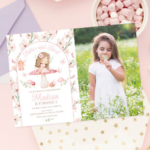 Invitación Cumpleaños de foto de jardín mágico de hada encant